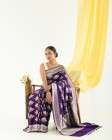 Designer Purple Saree with Elegant Zari Work & Ornate Pallu