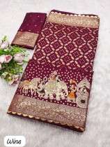 Stunning Pure Viscose Dolla Silk Saree with Rich Meenakari Weaving Design Saree