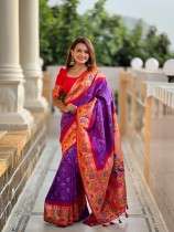 Traditional Soft Pethani Silk Saree with Bandhani and Meenakari Designs