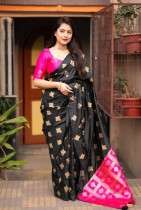 Luxury Silk Saree with Intricate Floral and Zari Detailing