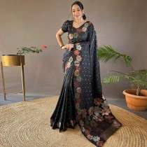 Multicolor Flower-Rich Pallu Banarasi Soft Silk with Luxurious Allover Buta Design Saree